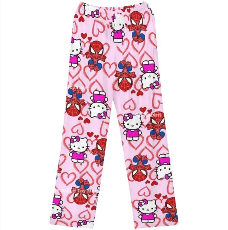 Hello Kitty Women'S Pajama Pants Spring/Summer Thin Home Pants Printed Casual Loose Couple Pants Kid Cartoon Sleep Pants
