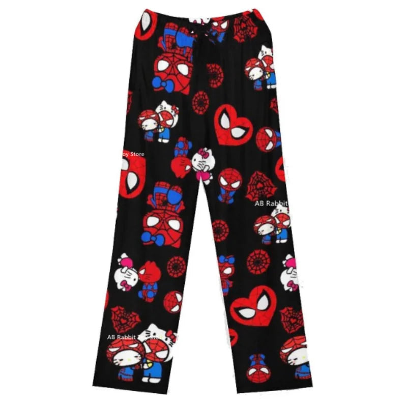 Hello Kitty Women'S Pajama Pants Spring/Summer Thin Home Pants Printed Casual Loose Couple Pants Kid Cartoon Sleep Pants
