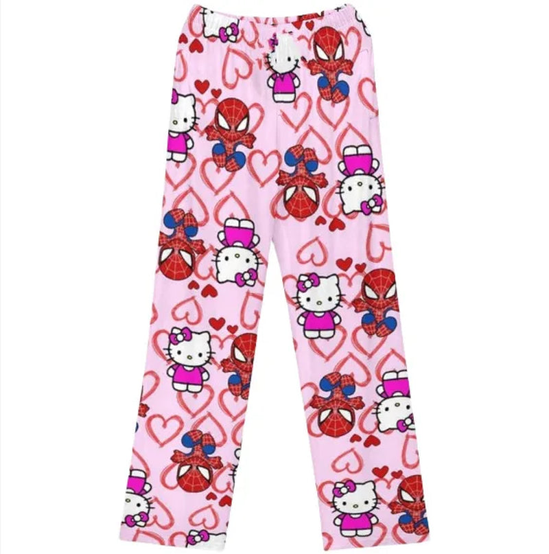 Hello Kitty Women'S Pajama Pants Spring/Summer Thin Home Pants Printed Casual Loose Couple Pants Kid Cartoon Sleep Pants