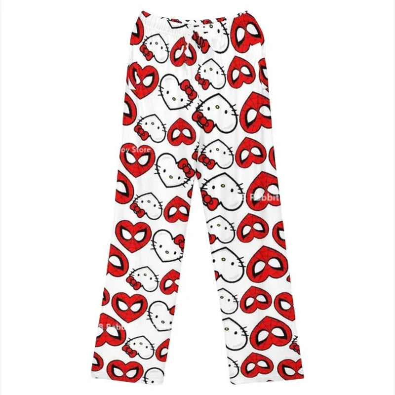 Hello Kitty Women'S Pajama Pants Spring/Summer Thin Home Pants Printed Casual Loose Couple Pants Kid Cartoon Sleep Pants
